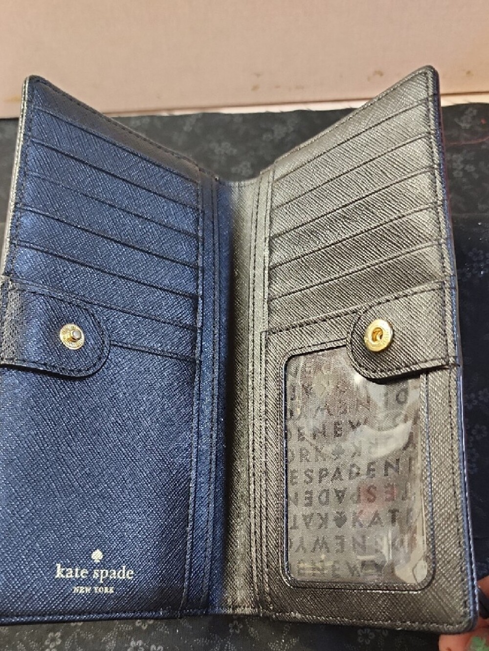 Kate Spade Neda Newbury Lane Zip-Around Wallet in Mousfro/Black New No Tag - Picture 5 of 7